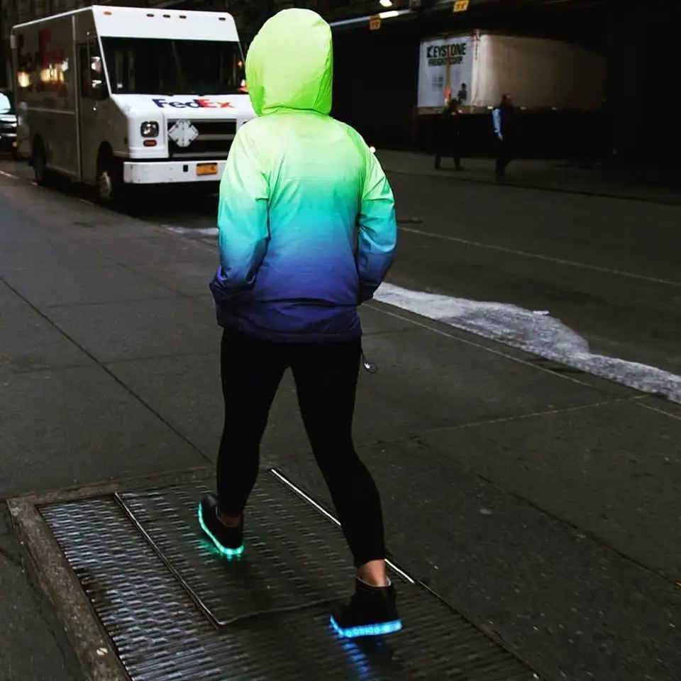 High Top Men Led Shoes with Remote Comtrol Luminous Light Up For adults 7 Colors Flashing Casual USB Charge | Обувь