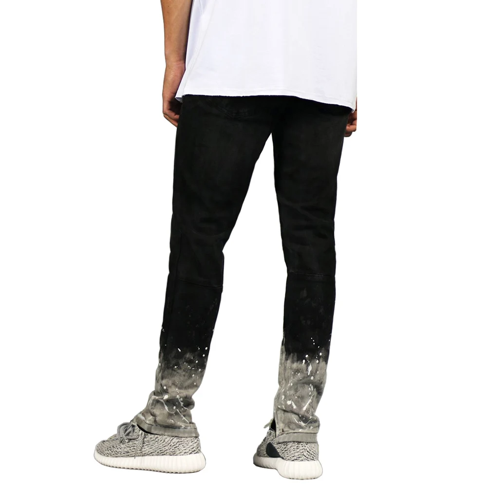 Мужские узкие джинсы с крашеным краем по щиколотку Стрейчевые модные