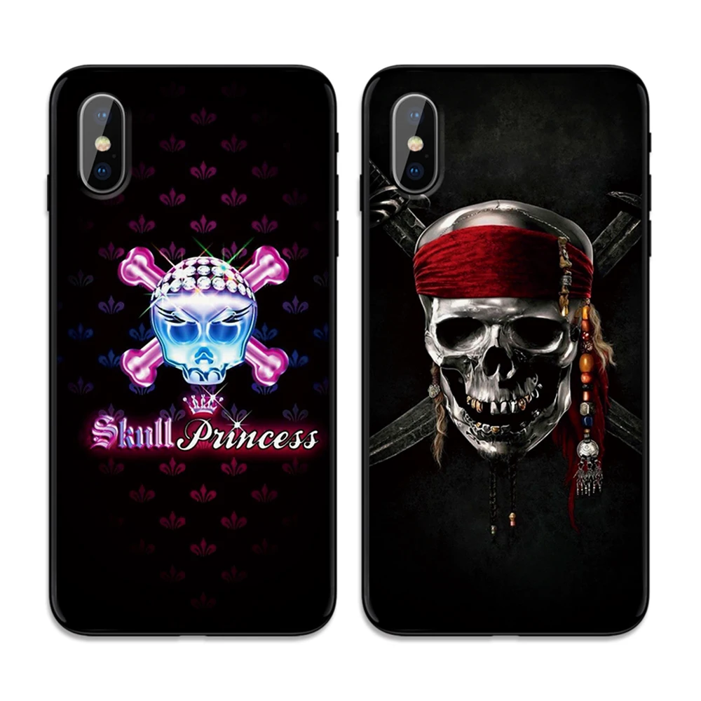 Мягкий чехол из ТПУ с изображением ужасной розы и черепа для Apple iPhone 6 6S 7 8 Plus 5 5S SE X