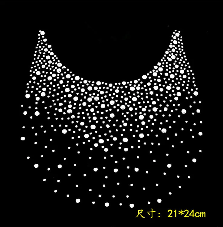 2pc/lot Bling neckline rhinestones decor patches motif hot fix iron on rhinestone transfer motifs | Дом и сад