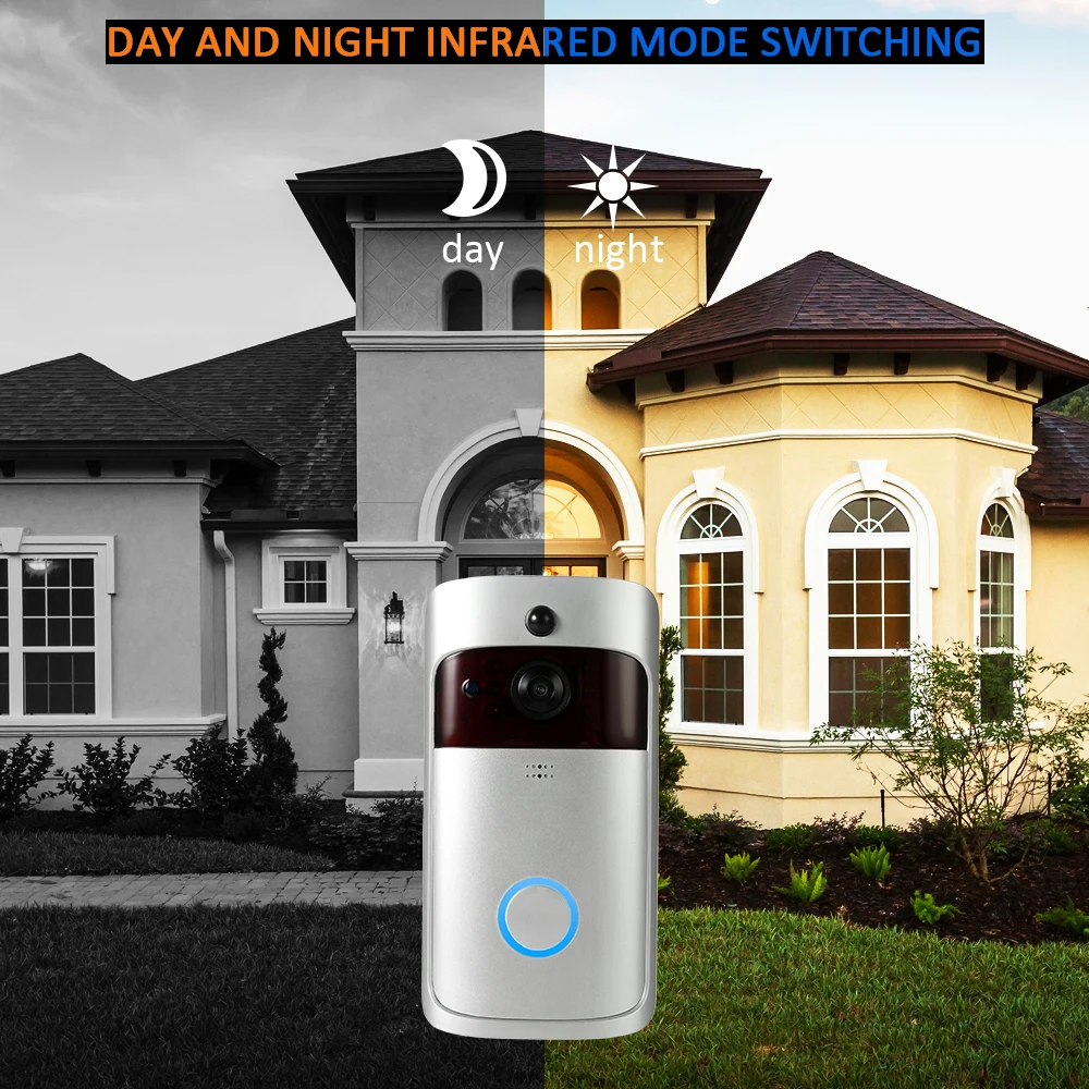 

Smart Wireless WiFi Security DoorBell Visual Recording Consumption Remote Home Monitoring Night Vision Smart Video Door Phone