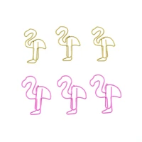 10pcspackage beautiful flamingo bookmark creative metal shaped paper clip paper clip bookmark stationery school office supplies