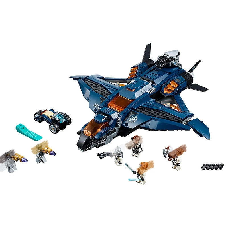 Новый Marvel Ultimate Quinjet самолет герои Hawkeye Rocket Thor совместим с 76126 07122 кубиками lepingblocks