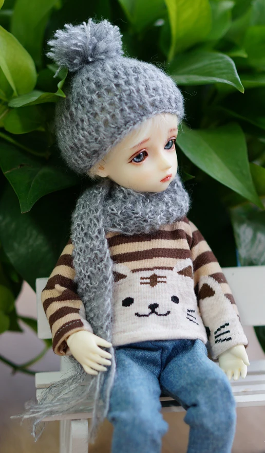 T02-X629 Best children gift 1/6 bjd dolls Accessories handmade clothes lovey cute Striped kitten sweater 1pcs | Игрушки и хобби