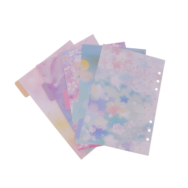 5 шт. разделители для цветов|notebook dividers|a6 planner dividerpage dividers |