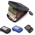 Мужской кошелек, кожаный кредитный держатель для карт, RFID Блокировка, карман на молнии, защита ID, кошелек, Новинка