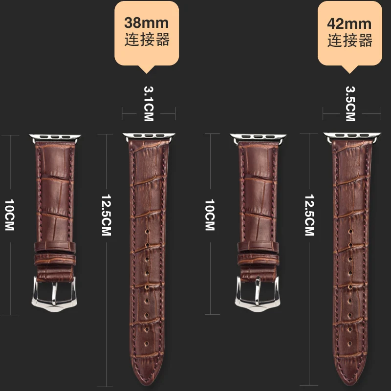 Genuine Leather Replacement Sport Band For 38mm Apple Watch Series 1 2 3 42mm Wrist Bracelet Strap iWatch Sports Edition | Электроника