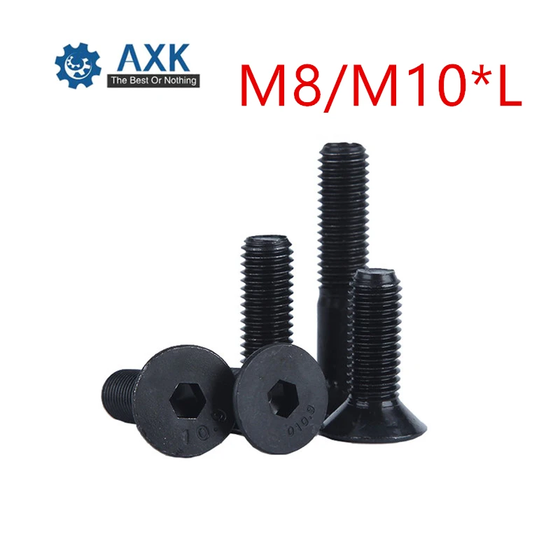 

50Pcs DIN7991 ISO1064 M8/M10*L Black SHCS Grade 10.9 Countersunk Head Flat Socket Cap Screw Machine Screws Bolts