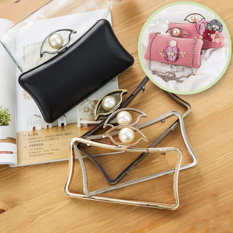 18cm Pearl Head Open Combine Dinner Box Frame Purse Case Material Binaural Gold Diy Parts Hardware Women Bags Of | Багаж и сумки