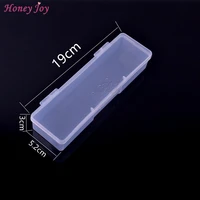 1pc small nail art tool makeup brush pen tool storage box case container 19cm l x 5 2cmw x 3cm h clear