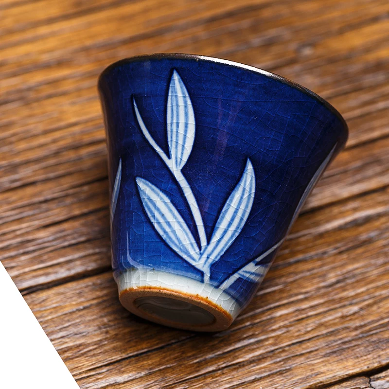 2 шт./лот 45 мл Цзиндэчжэнь винтажная сине белая фарфоровая чайная чашка с