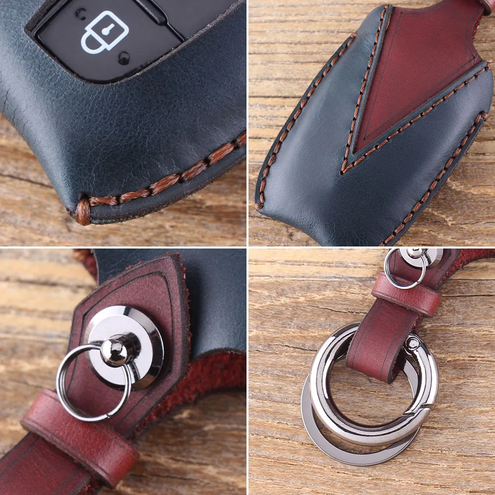 Чехол для ключей Dandkey 4 кнопки кожа Hyundai Genesis Santa Fe Equus Azera Solaris Ix35 Ix45 Accent Tucson