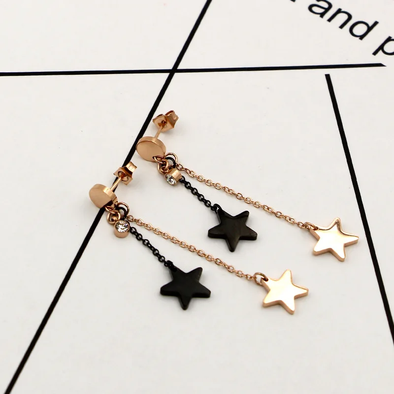 Мода 2017 г. Марка Любовь кисточкой черный двойная звезда цепи мотаться Висячие