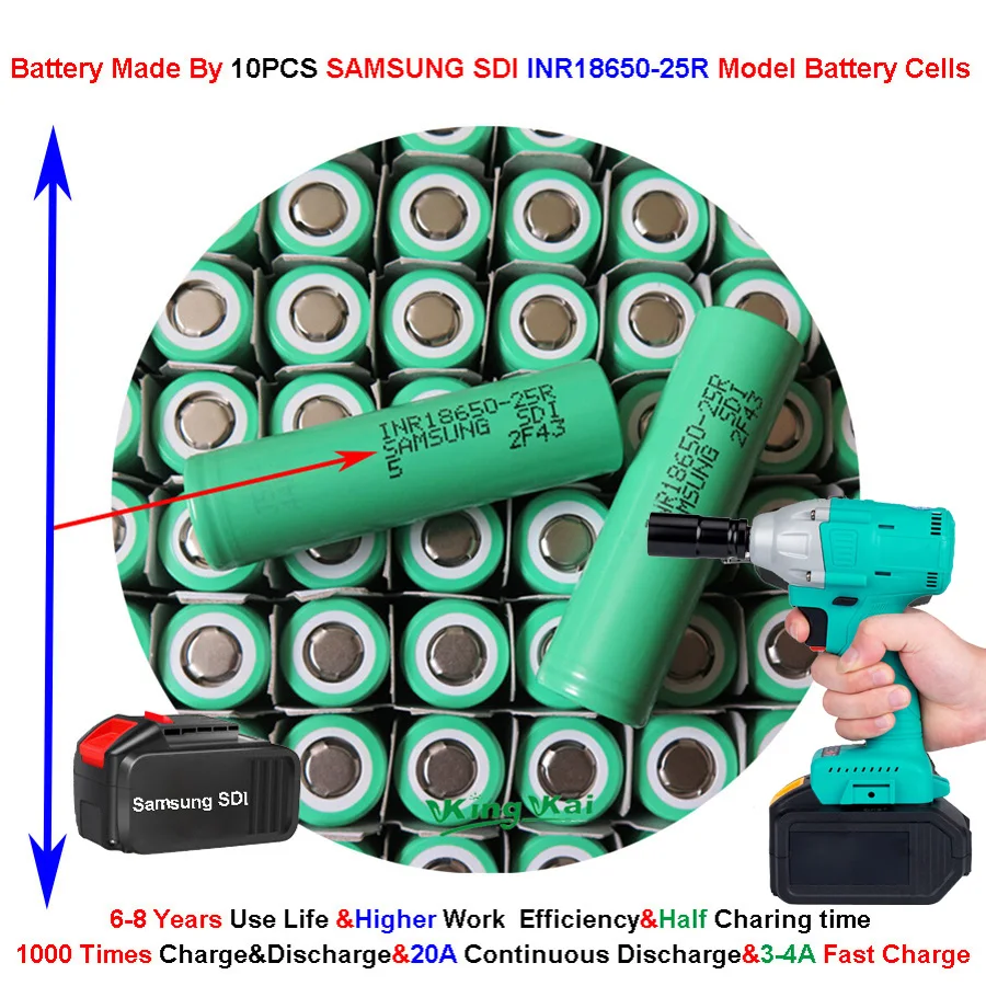 330N/M 1/" Большая Мощность крутящий момент бесщеточный беспроводной samsung литиевая батарея автомобиль и рама ударный электрический ключ