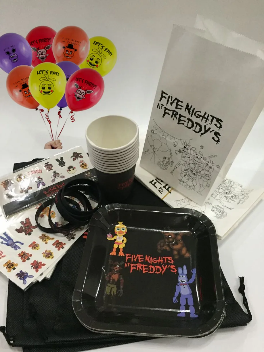 Five nights at freddy's FNAF бумажная тарелка и чашки Воздушные шары игрушки наклейки на