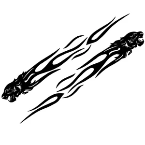 Автомобильные наклейки Тигр Пламя шаблон Cyter креативные смешные наклейки для дверей винилы авто тюнинг Стайлинг Duad 50 см 100 см D22