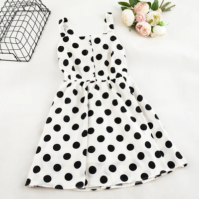 white big dot SINGRAIN/платье в горошек в богемном стиле; корейский пляжный сарафан с вырезом лодочкой; платье в горошек с рюшами в стиле ретро; праздничное летнее шифоновое платье трапециевидной формы на бретелях - Цвет: white big dot
