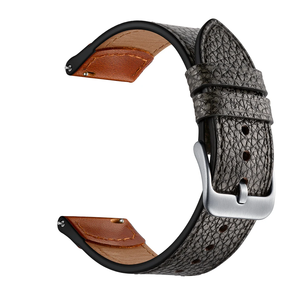 22mm Formal Dark Brown Stone Pattern Men's Genuine Leather Replacement Strap Band For Samsung Gear S3 Bracelet Wrist Belt | Наручные