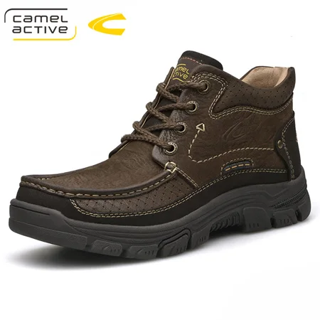 Camel Active/новые уличные зимние ботинки высокого качества; мужские ботинки для верховой езды; Роскошные ботильоны из натуральной коровья кожа Мода - Цвет: deep khaki