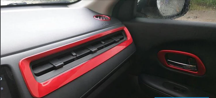 Автомобильные наклейки красное украшение интерьера автомобиля рулевое колесо крышка обрезная рамка для Honda HR-V HRV vezel C1077