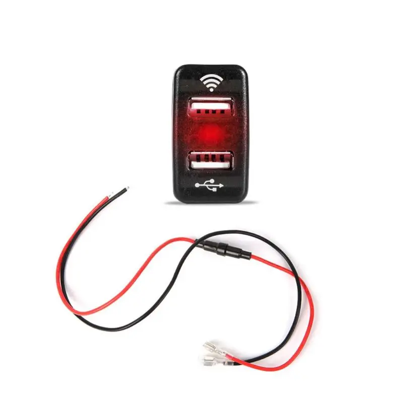 40x22 мм Bluetooth gps локатор 12 В 24 в двойной Переходник USB для зарядки в машине для Toyota Oct10 Прямая поставка - Название цвета: Красный