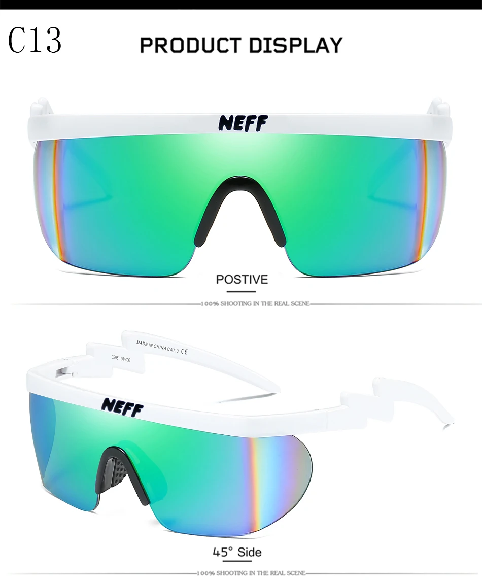 Модные солнцезащитные очки NEFF с коробкой для мужчин/женщин, фирменный дизайн, солнцезащитные очки для вождения, уличные очки, 2 линзы, Oculos De Sol Feminino