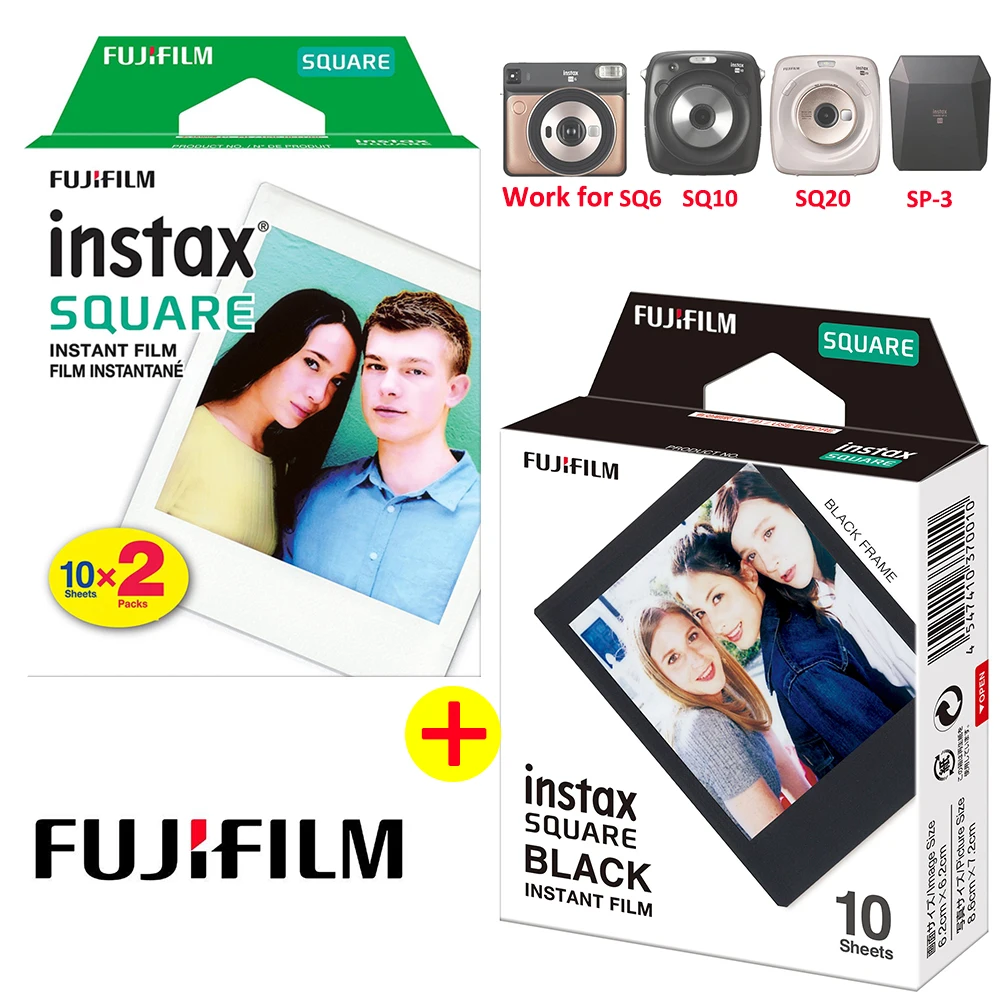 Fujifilm Instax квадратная черная пленка+ белая пленка фотобумага для Instax SQ10 SQ6 SQ20 мгновенные пленки камера поделиться SP-3 принтера