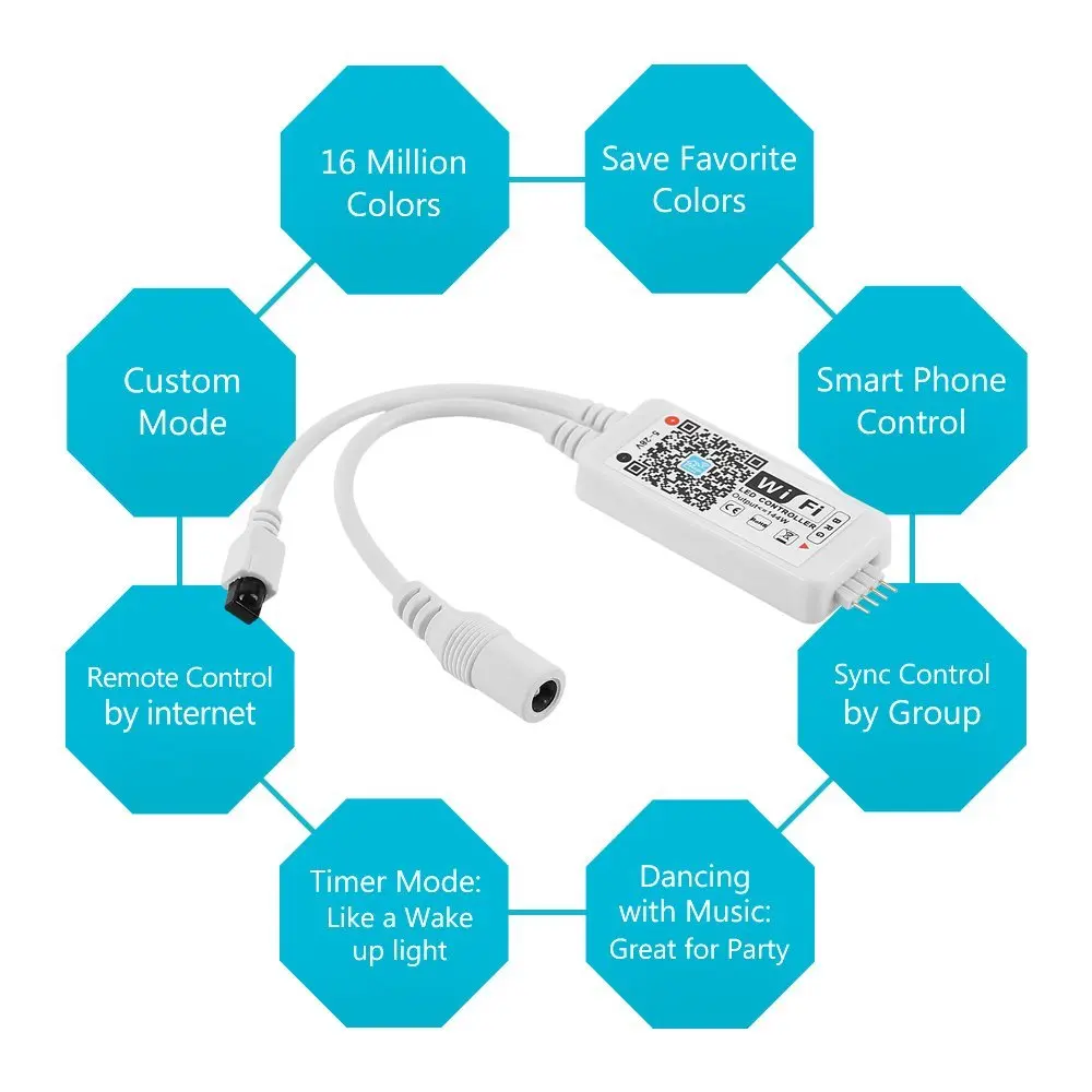5 В USB полоса L 5050SMD RGB зарядное устройство полосы света DC в кабель Wi-Fi управление |