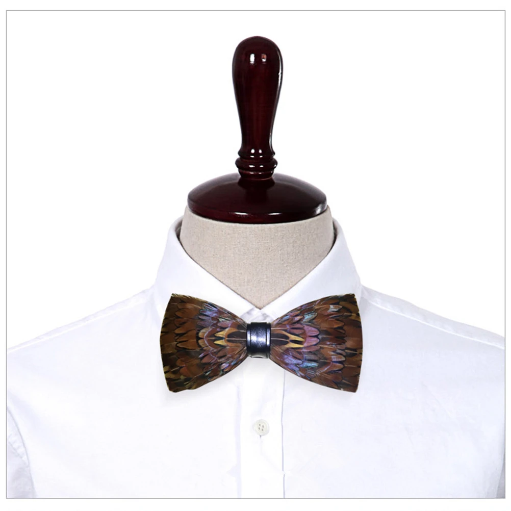 Высокое качество ручная работа Коричневый мужской галстук бабочка винтажный