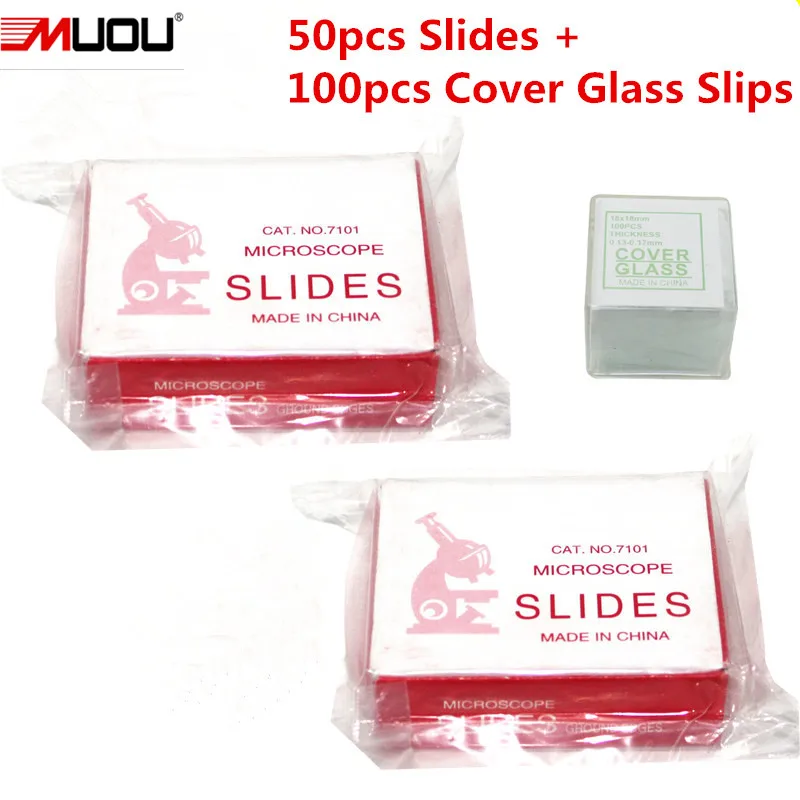 Микроскопы MUOU 100 шт./1 комплект 50 шт.|microscope slides|glass slipsglass cover slips |
