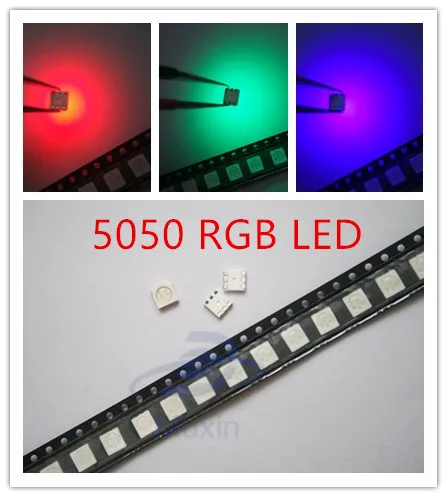 SMD 5050 RGB 1000 шт. светодиодный модуль smd5050 трехцветный 60 мА постоянный ток 2 в красный