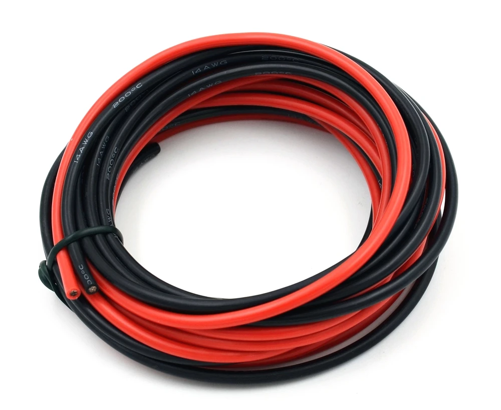 Фото Силиконовый провод 14 AWG, соединительные провода, кабели 3 м, черный и 3 м, красный гибкий провод из луженой меди, устойчивый к высоким температ... №2