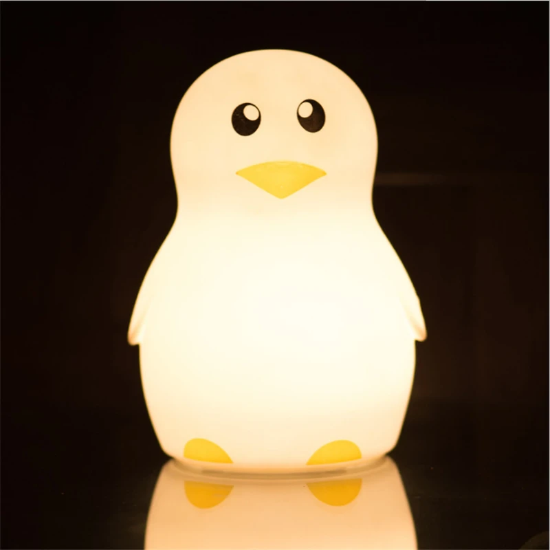 Милый силиконовый Пингвин ночник Luminaria новинка светодиодная лампа с сенсорным