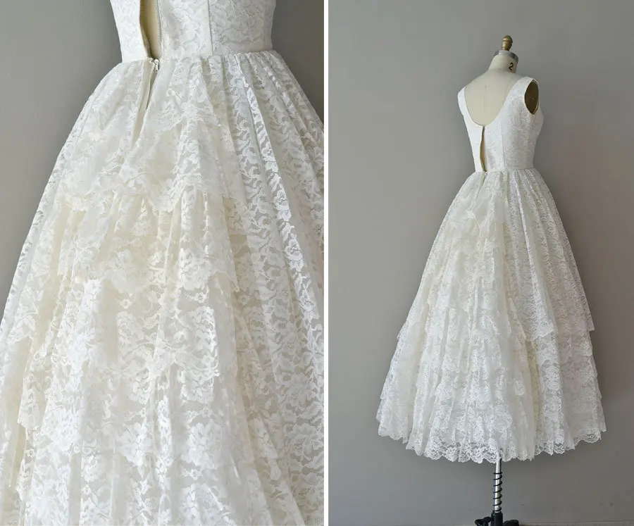 Винтажный до середины икры кружево цвета слоновой кости пляжные свадебные