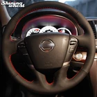 Блестящая пшеничная Черная кожа чехол рулевого колеса автомобиля для Nissan Teana 2008-2012 Murano 2009-2014