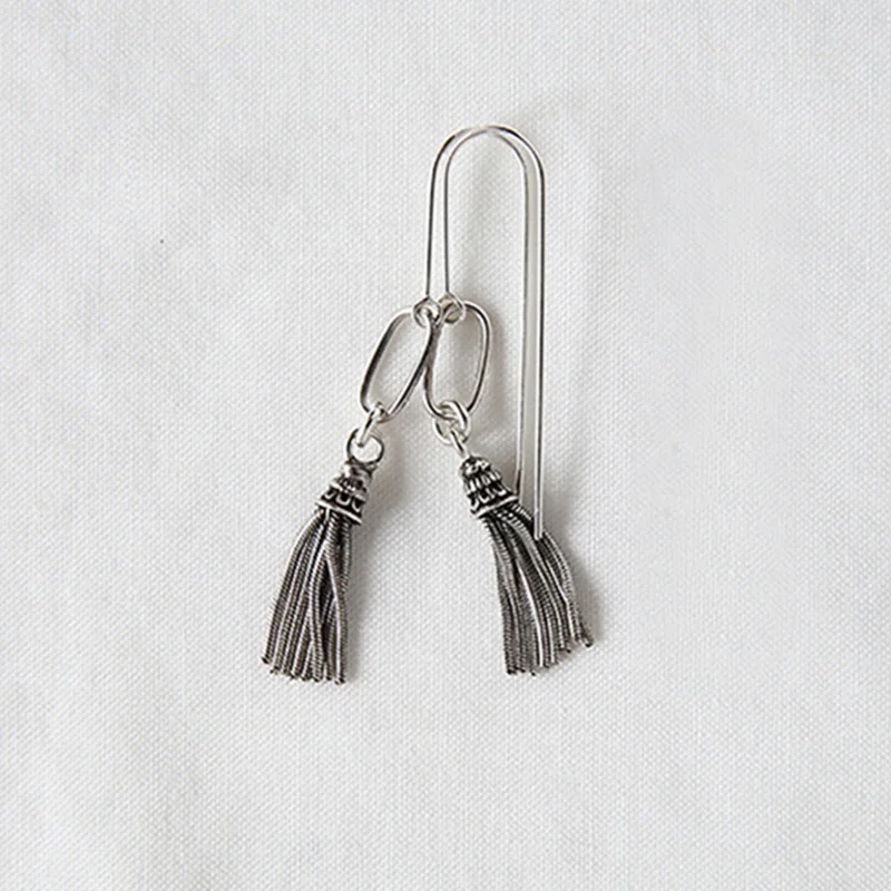 Модные длинные серьги из Рафинированного Серебра 925 для женщин Романтические