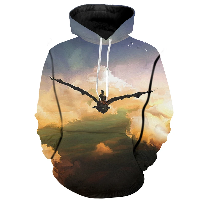 Cloudstyle Movie How To Train Your Dragon толстовки мужские хип-хоп Аниме толстовки 3D принт Беззубик пуловеры Забавные унисекс с капюшоном