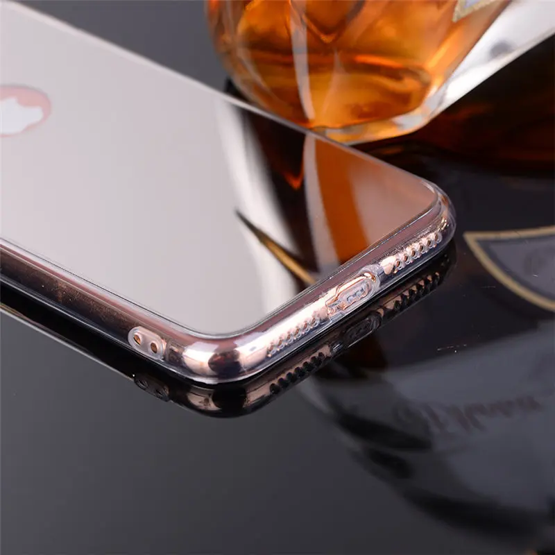 Прозрачный мягкий ТПУ чехол для iphone X XS 5S 5 SE 6 6S 7 Plus 4 4s силиконовый зеркальный |