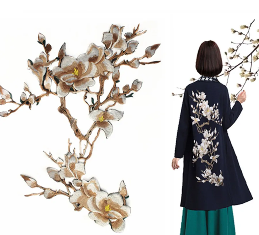 5 шт. большие ветки цветы кружевные вышитые патчи мотив Венеция Пришивные