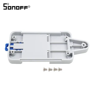 Умный переключатель SONOFF для BasicRF Pow TH1016 Dual Wifi DR DIN Tray, Чехол-держатель с креплением, регулируемый корпус, домашний Alexa