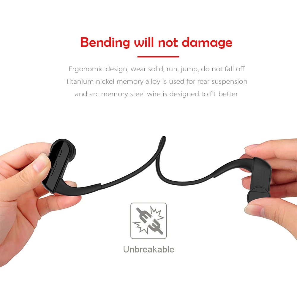 E3 Wireless Bluetooth Earphones Bone Conduction Headsets Waterproof Sports Headphones Noise-Reduction Long standby with Mic | Электроника