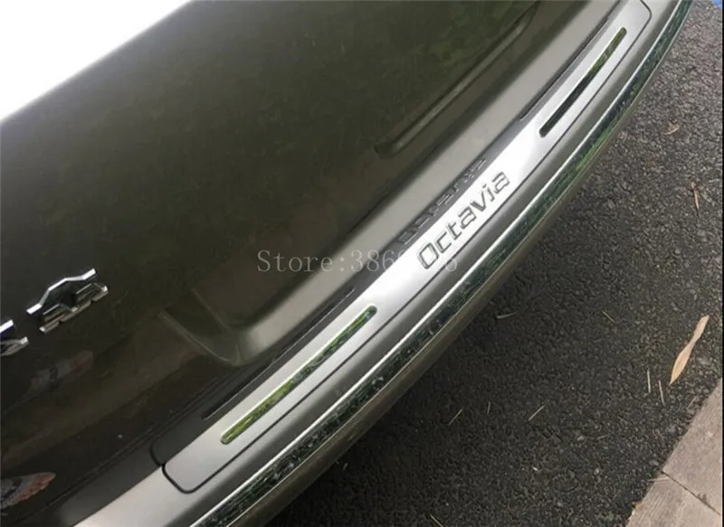 Защита для заднего бампера из нержавеющей стали Накладка на порог Skoda Octavia A5 2007 2008