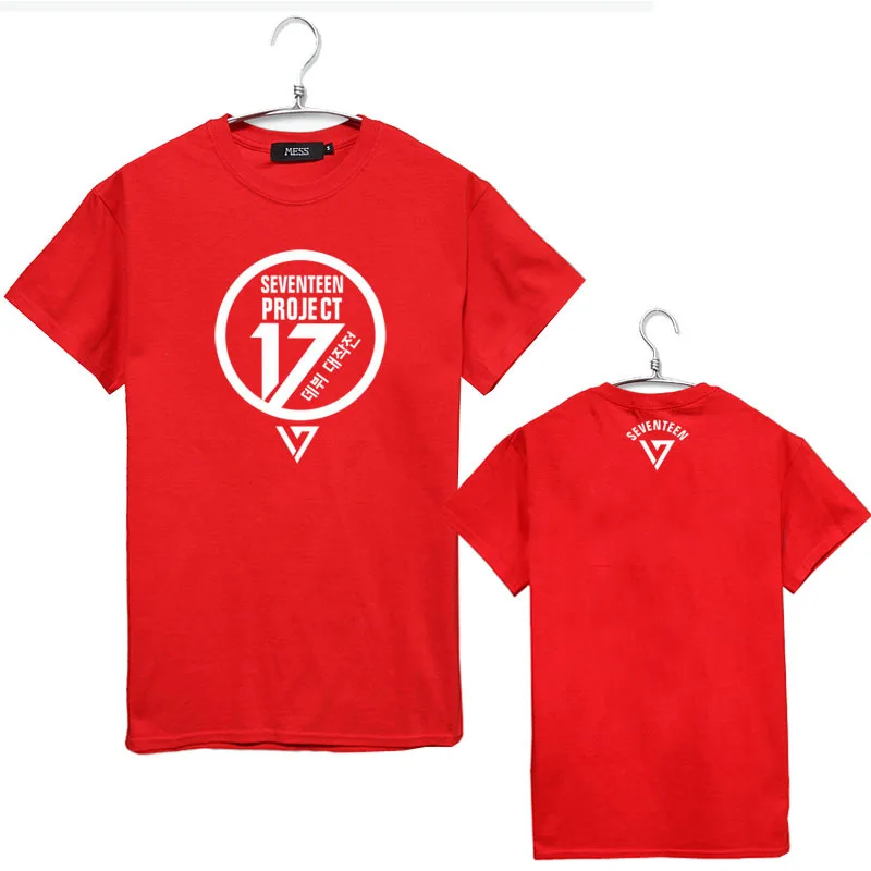 Kpop seventeen project 17 футболка с круглым вырезом и короткими рукавами летняя хлопковая