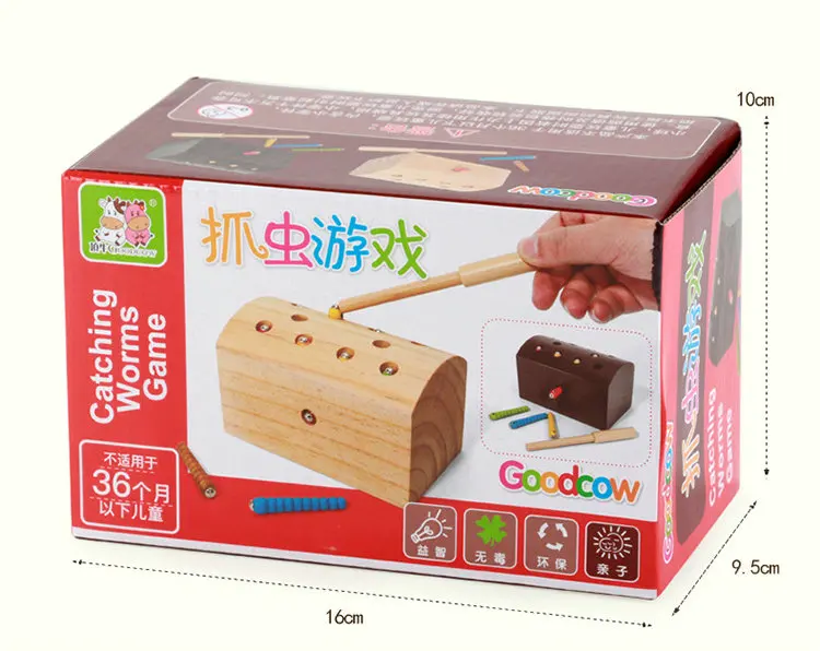 Деревянные игрушки, магнит, игра-насекомое, гусеница, форма, подходящая для обучения, жучки, дерево, для родителей и детей, интерактивные игрушки для детей