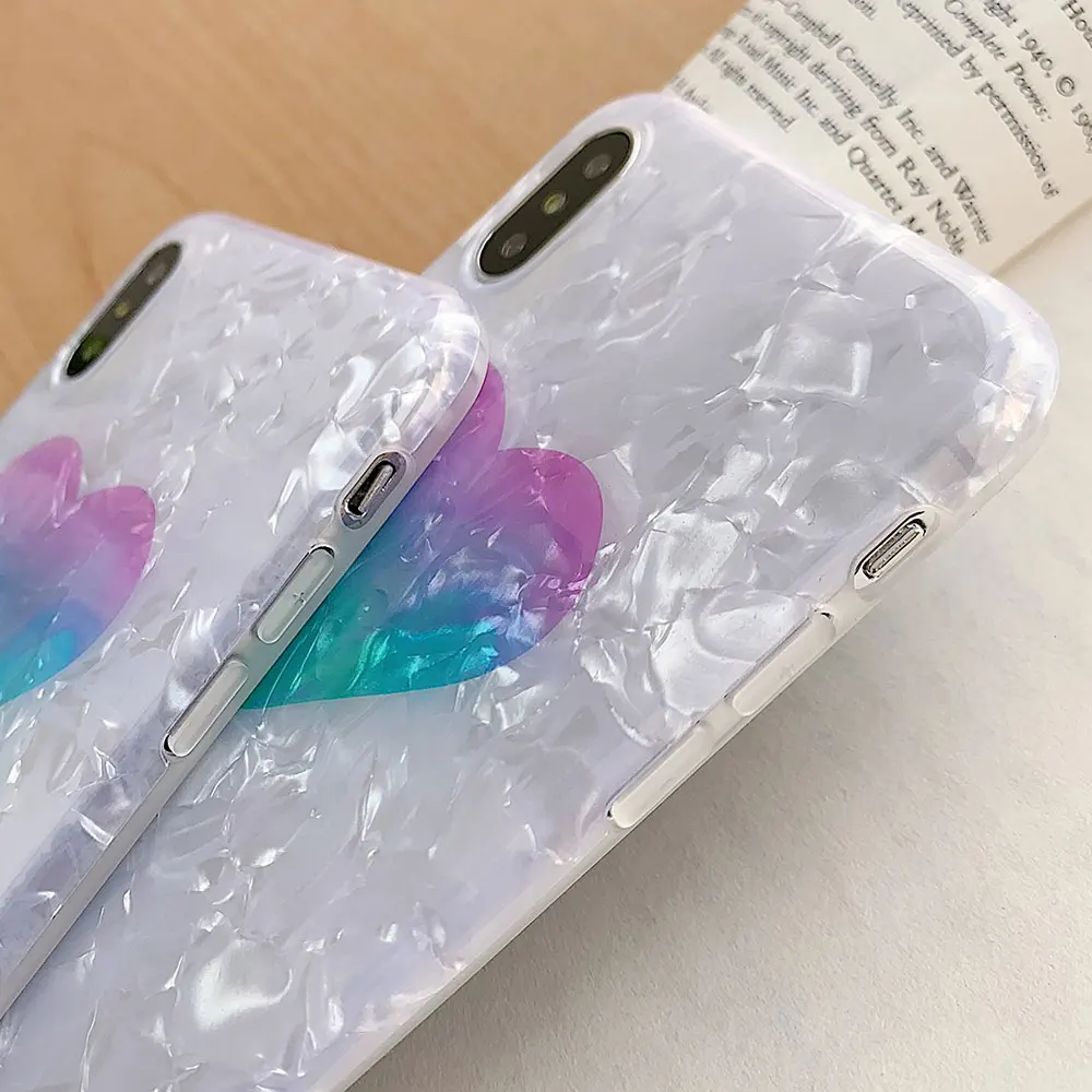 KISSCASE градиентный чехол для телефона с сердечком iPhone 7 X XR XS MAX мягкие чехлы 8 6 6S Plus