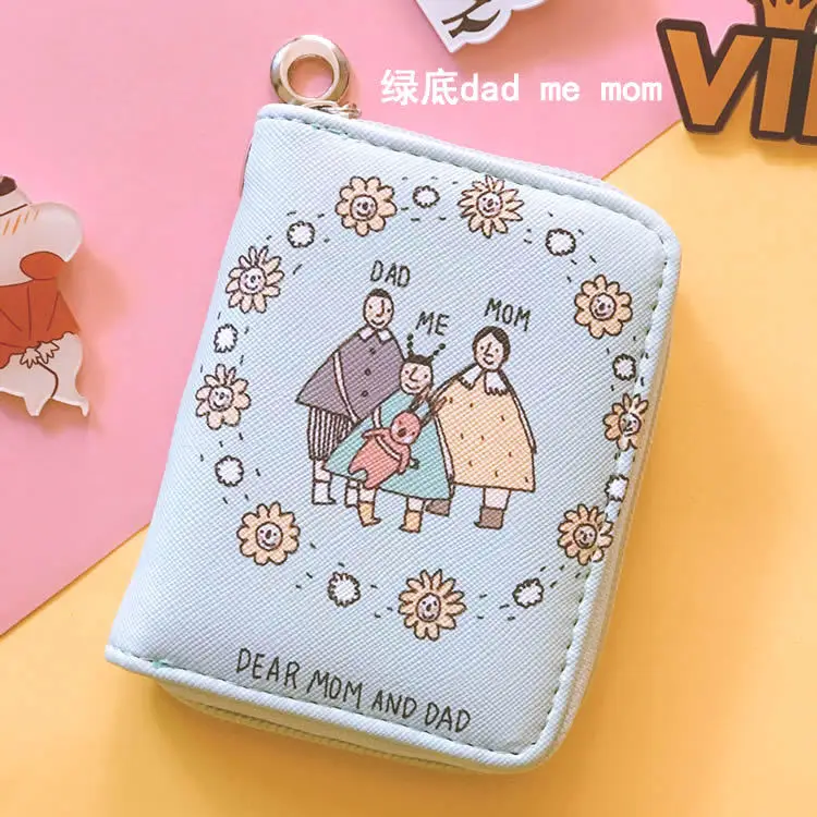 2short purse Маленький короткий милый мультяшный кошелек на молнии Кот голый медведь розовый леопард маленькая свежая девушка студентка pu мультфильм портмоне - Цвет: 2short purse