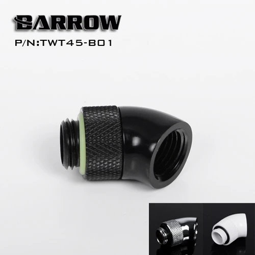 Barrow черный белый серебряный резьбовой переходник G1/4 дюйма с поворотом на 45