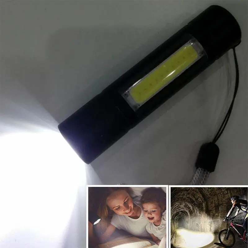 HobbyLane Mini USB зарядка CREE Q5 XPE + COB мощный фонарь для работы практичный фонарик
