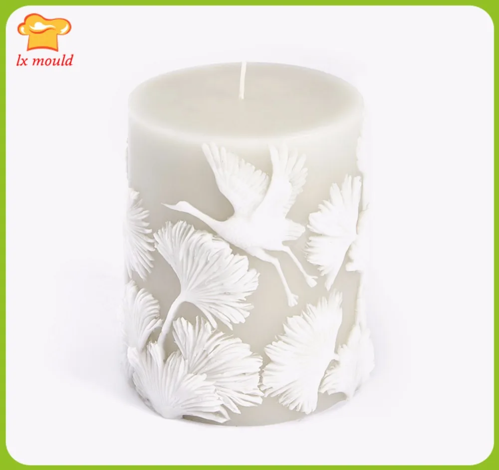 

2022 New Flowers Birds Decorative Candles Home Silicone Mold Wedding DIY Cylindrical Silicone Mould