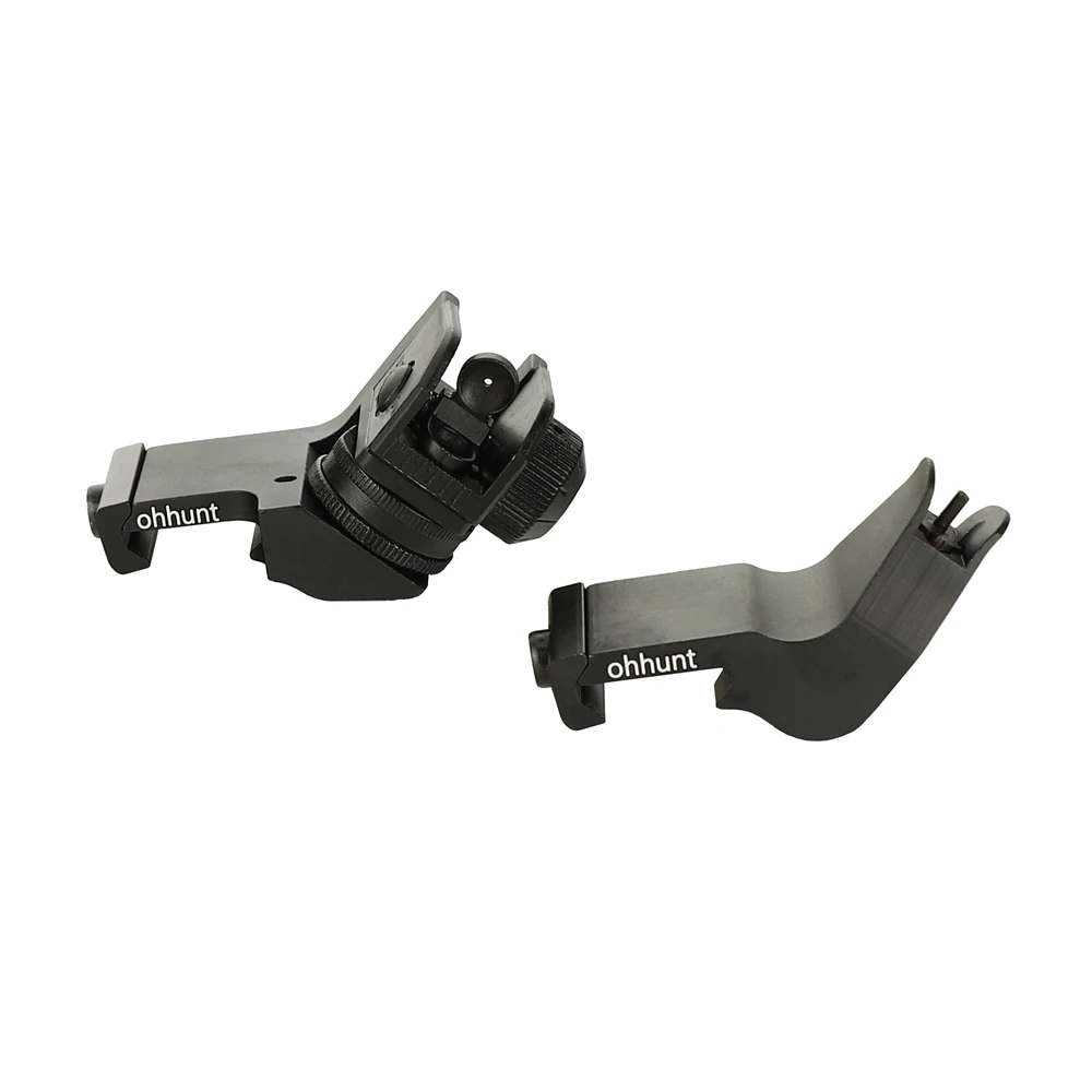 ohhunt Front and Rear 45 Degree Offset Hunting Tactical Rapid Transition BUIS Backup Iron Sight Set Free Shipping | Спорт и